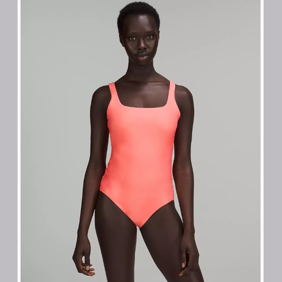 NWT Lululemon Raspberry Cream Waterside Square-Neck One-Piece Swimsuit Size 10 - Picture 2 of 11